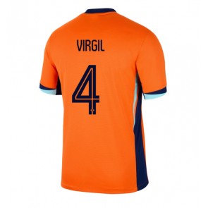 Holandsko Virgil van Dijk #4 Domácí Dres ME 2024 Krátký Rukáv